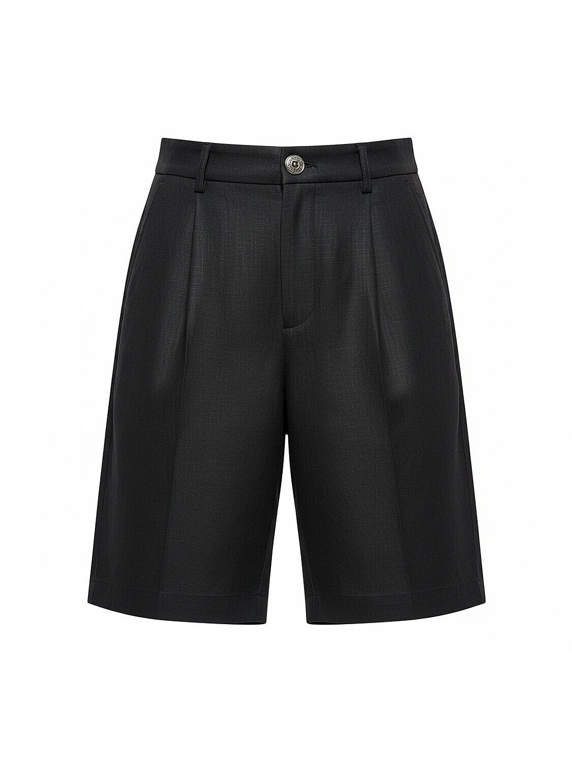 Siyah %100 Keten Oversize Şort (3)