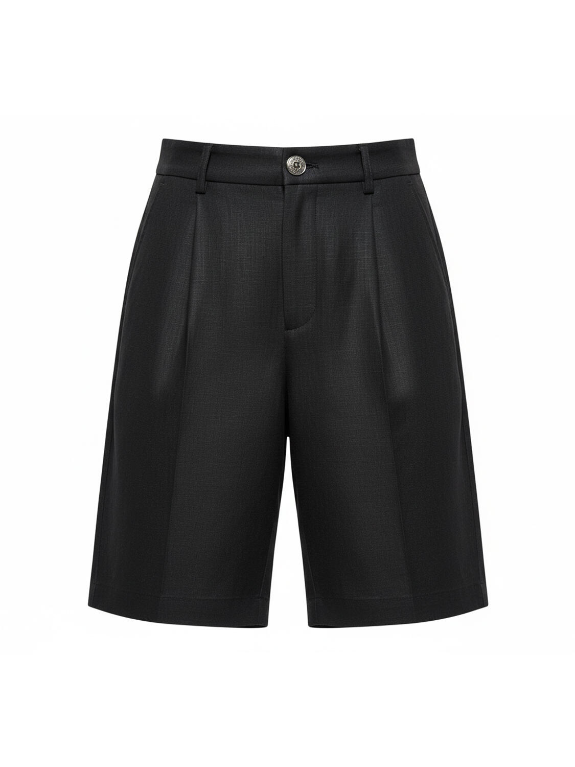 Siyah %100 Keten Oversize Şort - 4