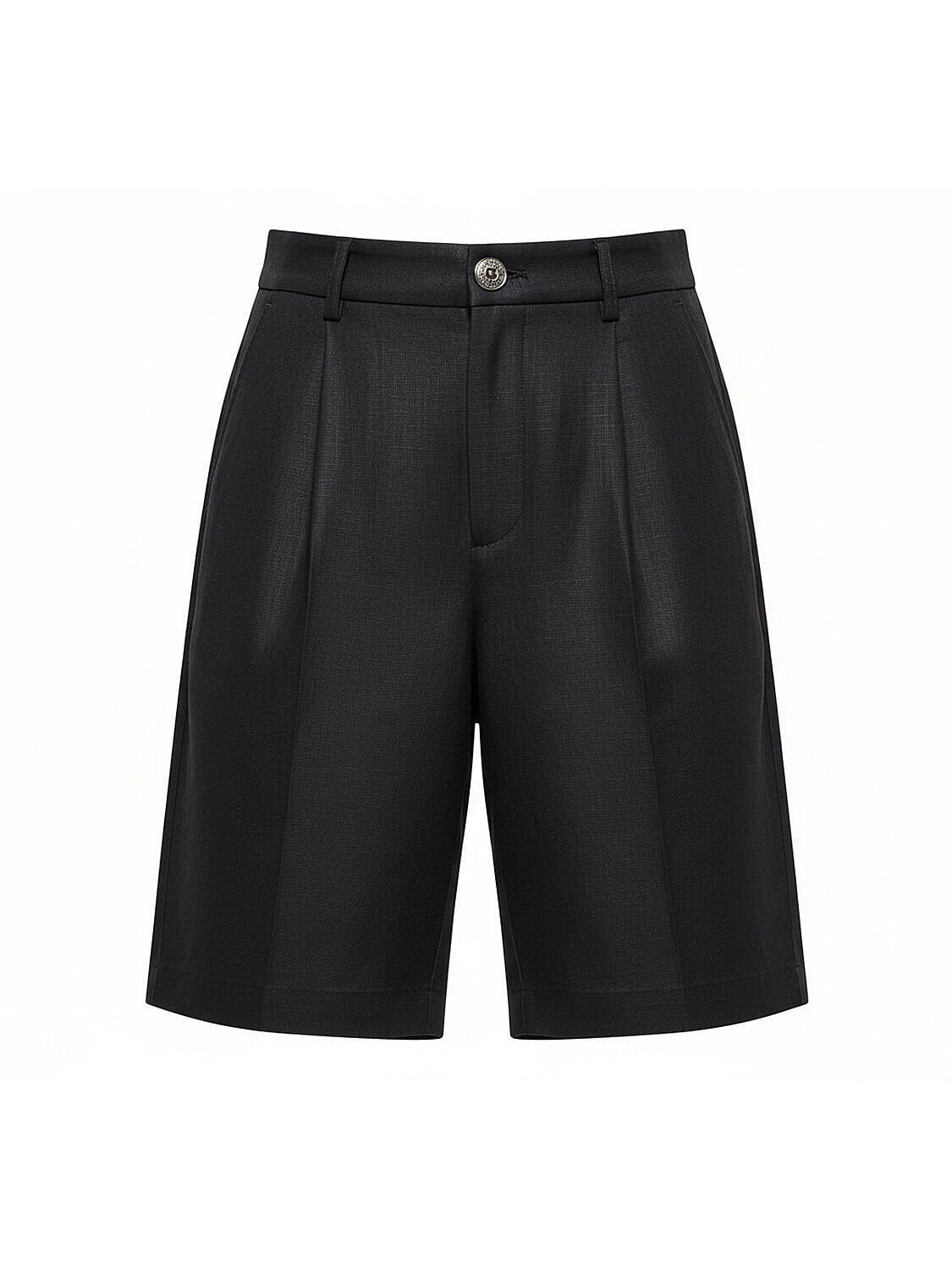 Siyah %100 Keten Oversize Şort (4)