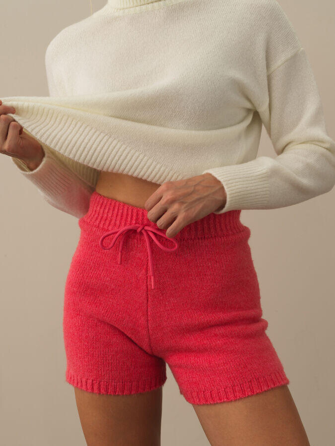 Xint Toptan Pembe Lüks Pamuk Dokulu Regular Fit Şort