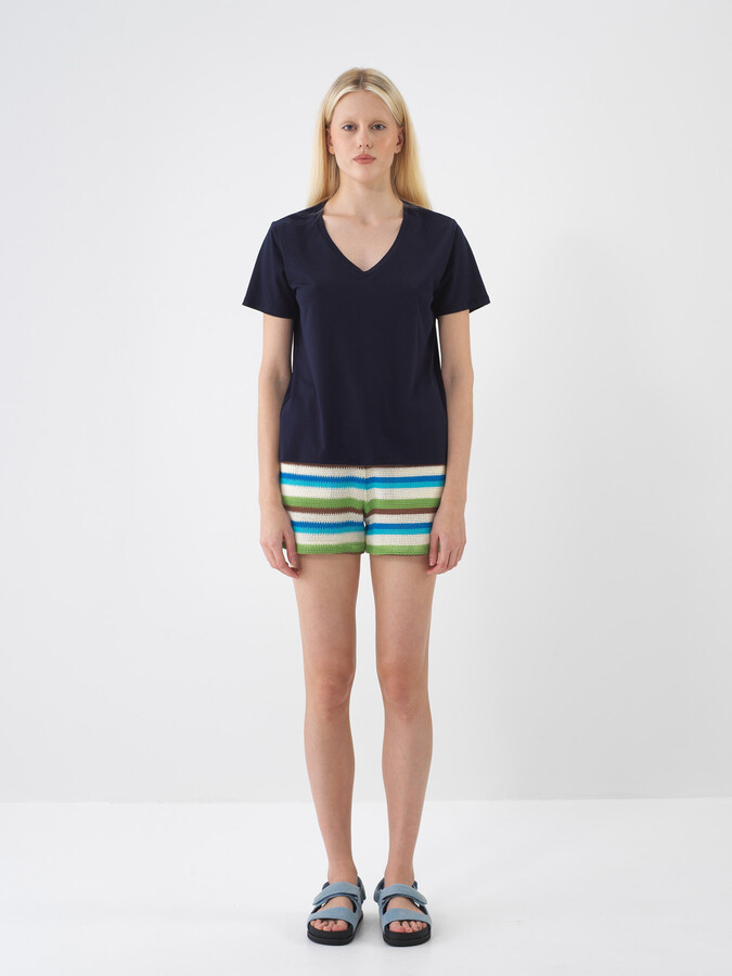 Yeşil Pamuk Dokulu Regular Fit Şort (1)