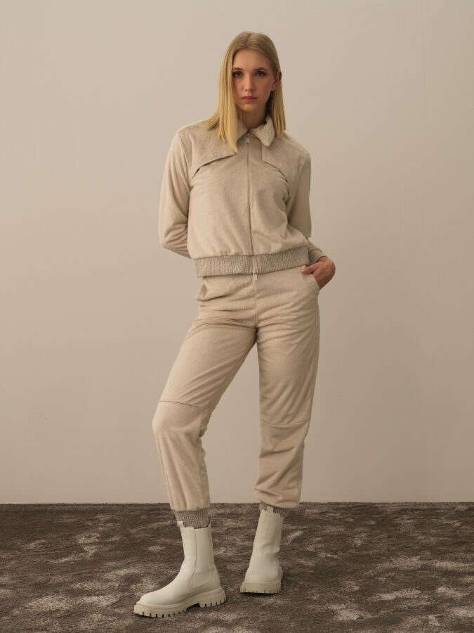 Bej Formunu Koruyan Oversize Sweat Pantolon - Xint