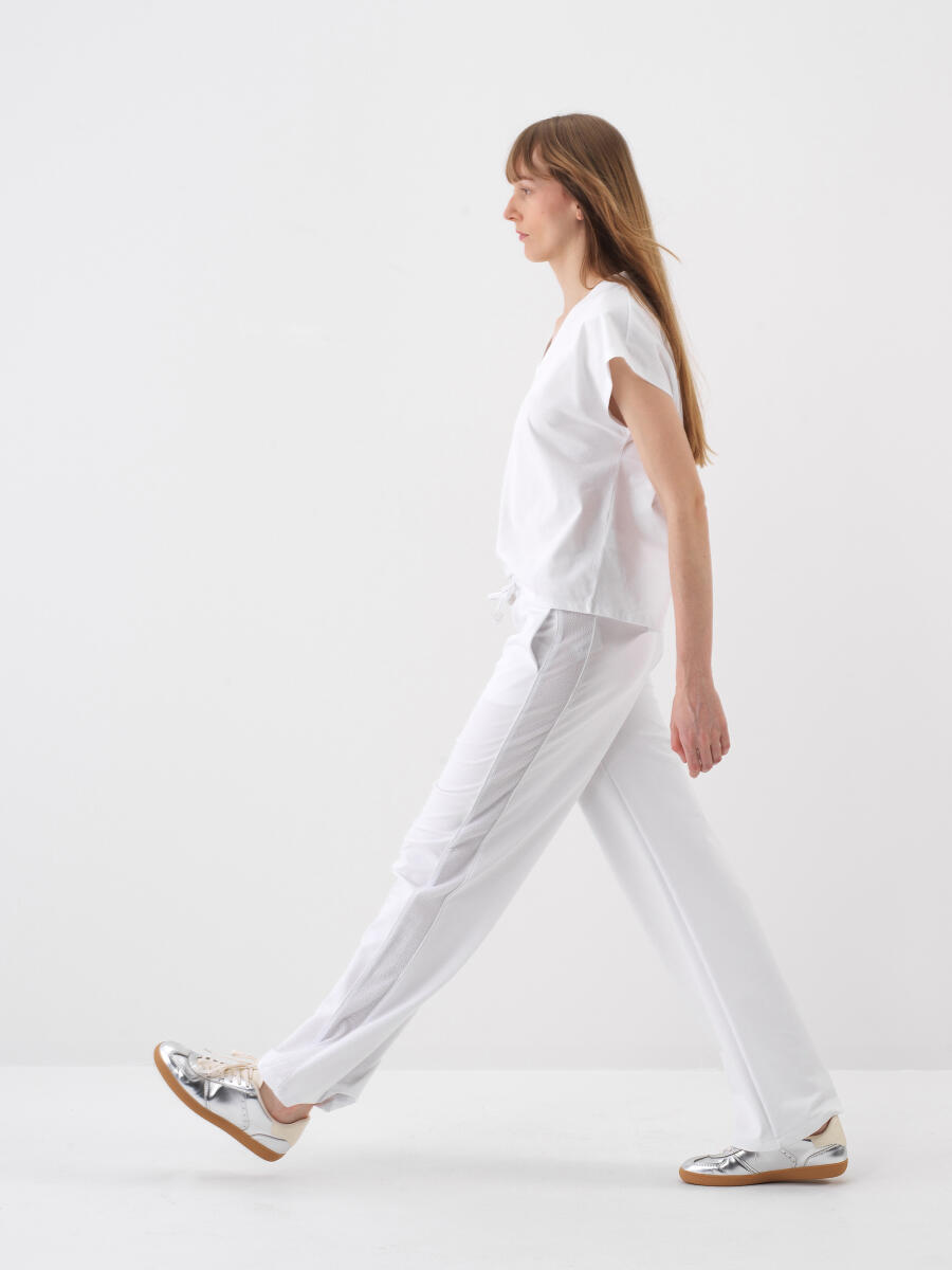 Beyaz Pamuk Dokulu Oversize Sweat Pantolon - 3