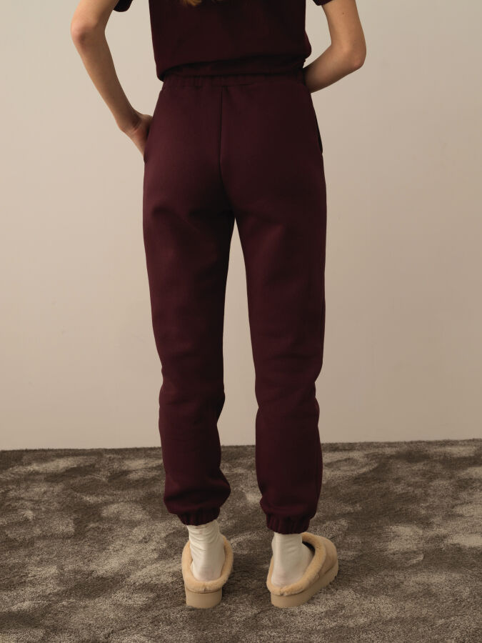 Bordo Regular Fit Pamuklu Sweat Pantolon - 3
