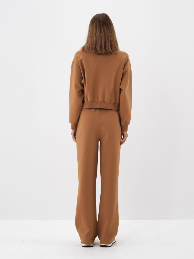 Camel Pamuk Dokulu Oversize Sweat Pantolon - Xint