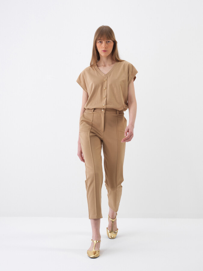 Camel Pamuk Dokulu Regular Fit Sweat Pantolon (1)