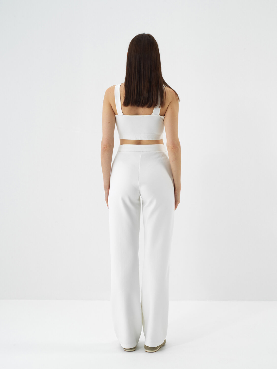 Ekru Pamuk Dokulu Oversize Sweat Pantolon - Xint