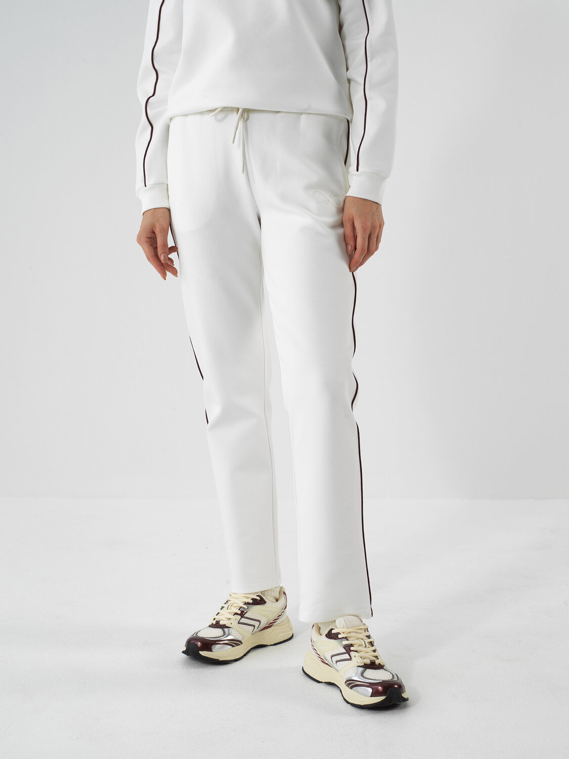 Ekru Pamuk Dokulu Regular Fit Sweat Pantolon - Xint