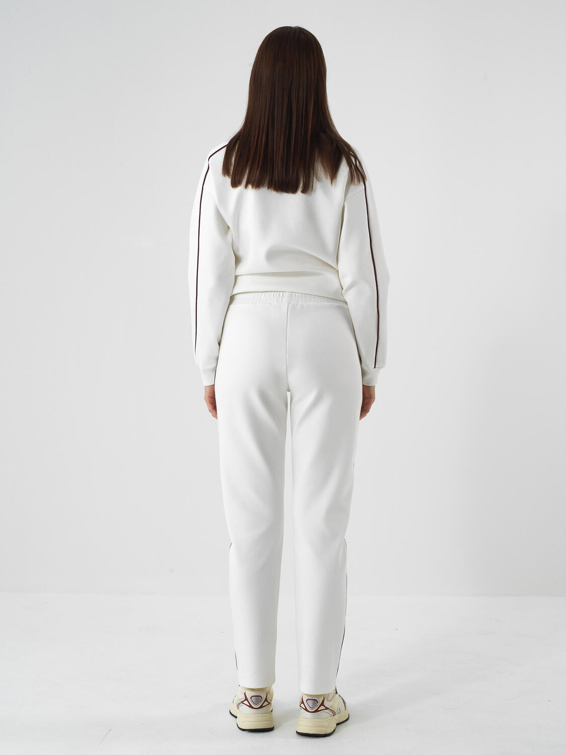 Ekru Pamuk Dokulu Regular Fit Sweat Pantolon - 4