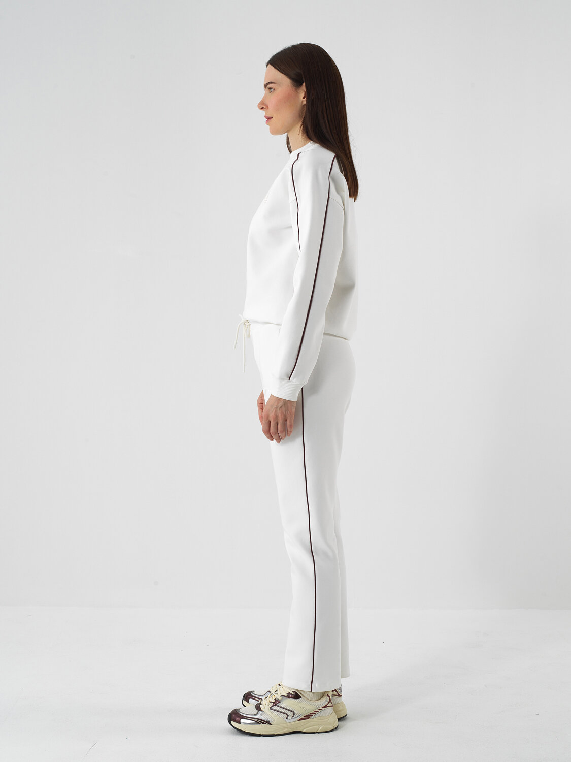 Ekru Pamuk Dokulu Regular Fit Sweat Pantolon - Xint