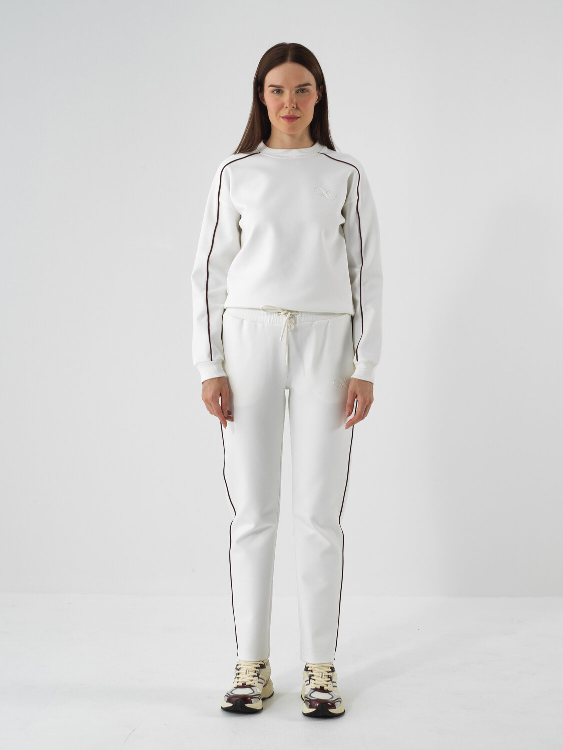 Ekru Pamuk Dokulu Regular Fit Sweat Pantolon - Xint