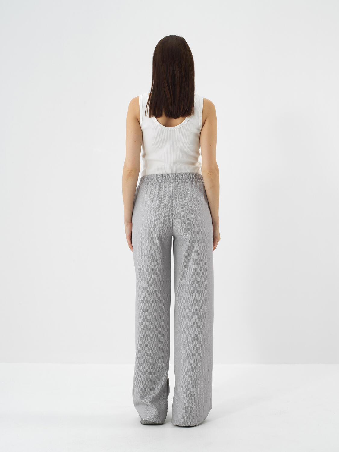 Gri Pamuk Dokulu Oversize Sweat Pantolon - 5