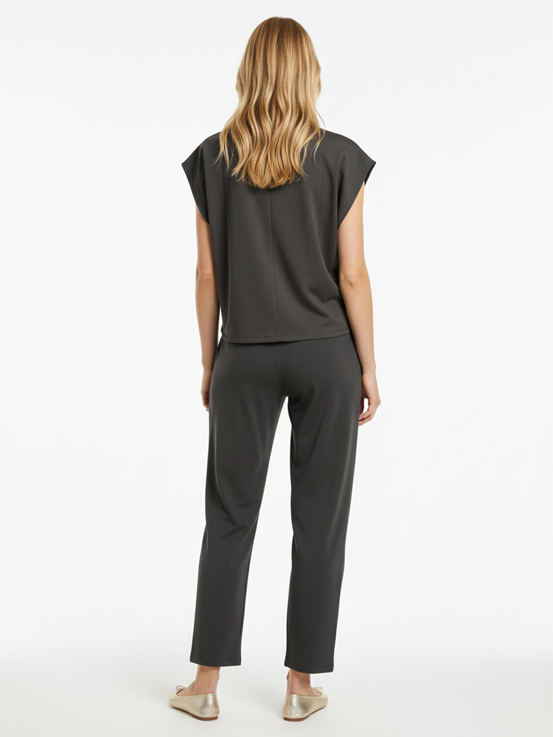 Haki Pamuk Dokulu Oversize Sweat Pantolon - 4