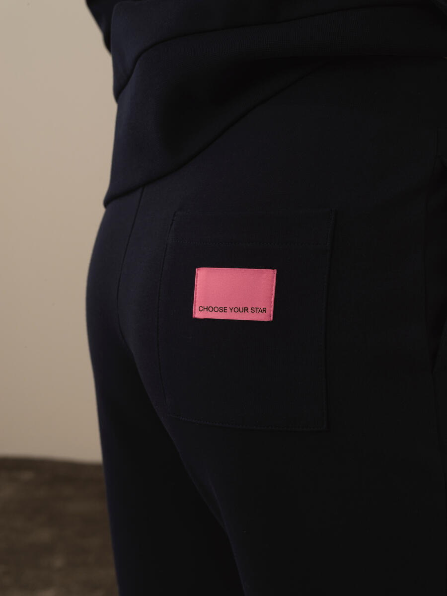 Lacivert Pamuk Dokulu Regular Fit Sweat Pantolon - 5