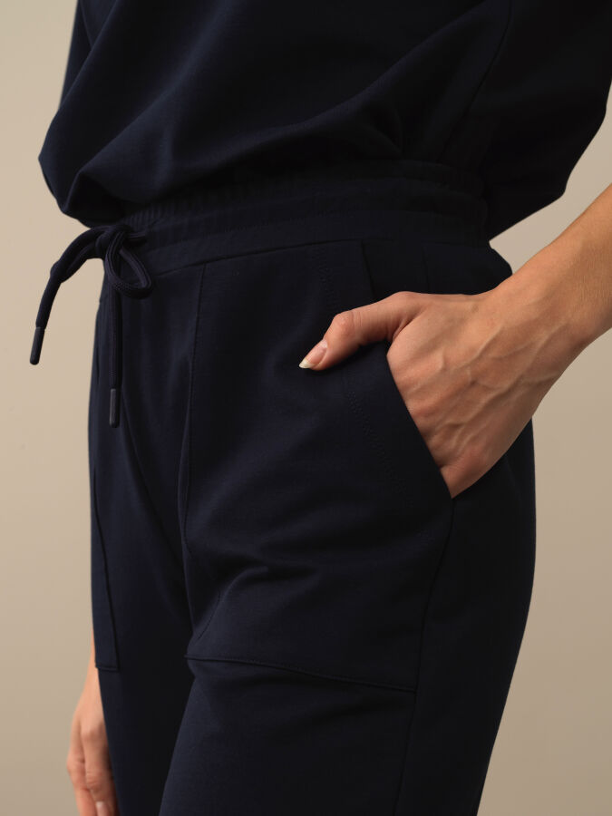 Lacivert Pamuk Dokulu Regular Fit Sweat Pantolon - Xint