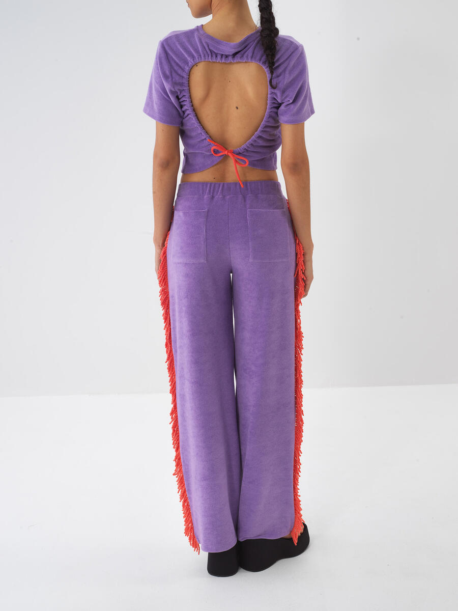 Lila Pamuk Dokulu Regular Fit Sweat Pantolon (5)