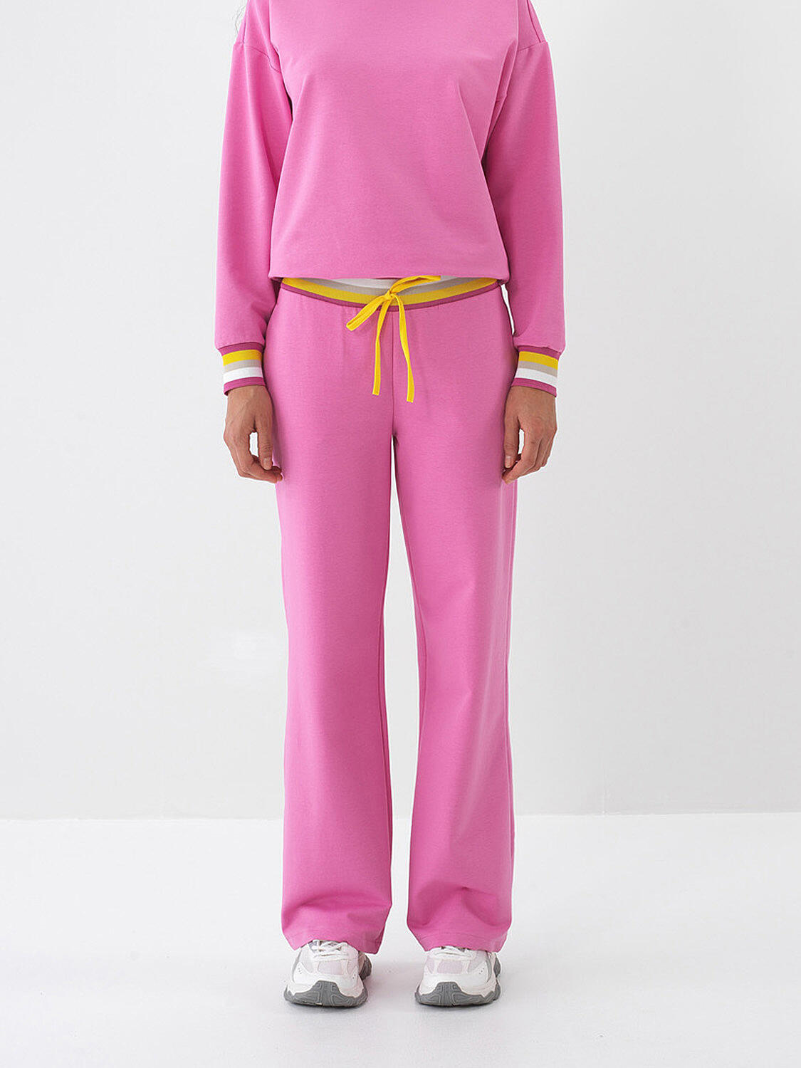 Pembe Pamuk Dokulu Oversize Sweat Pantolon (1)
