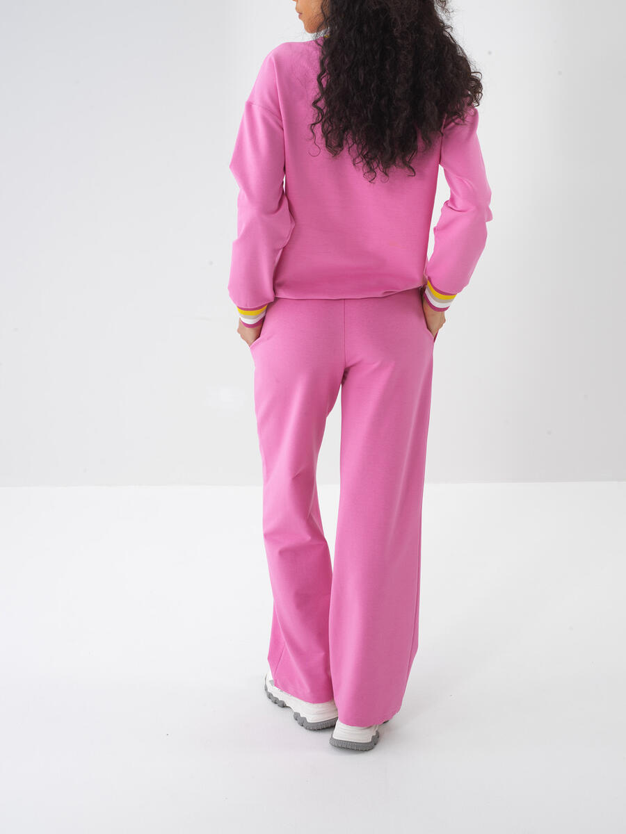 Pembe Pamuk Dokulu Oversize Sweat Pantolon (5)