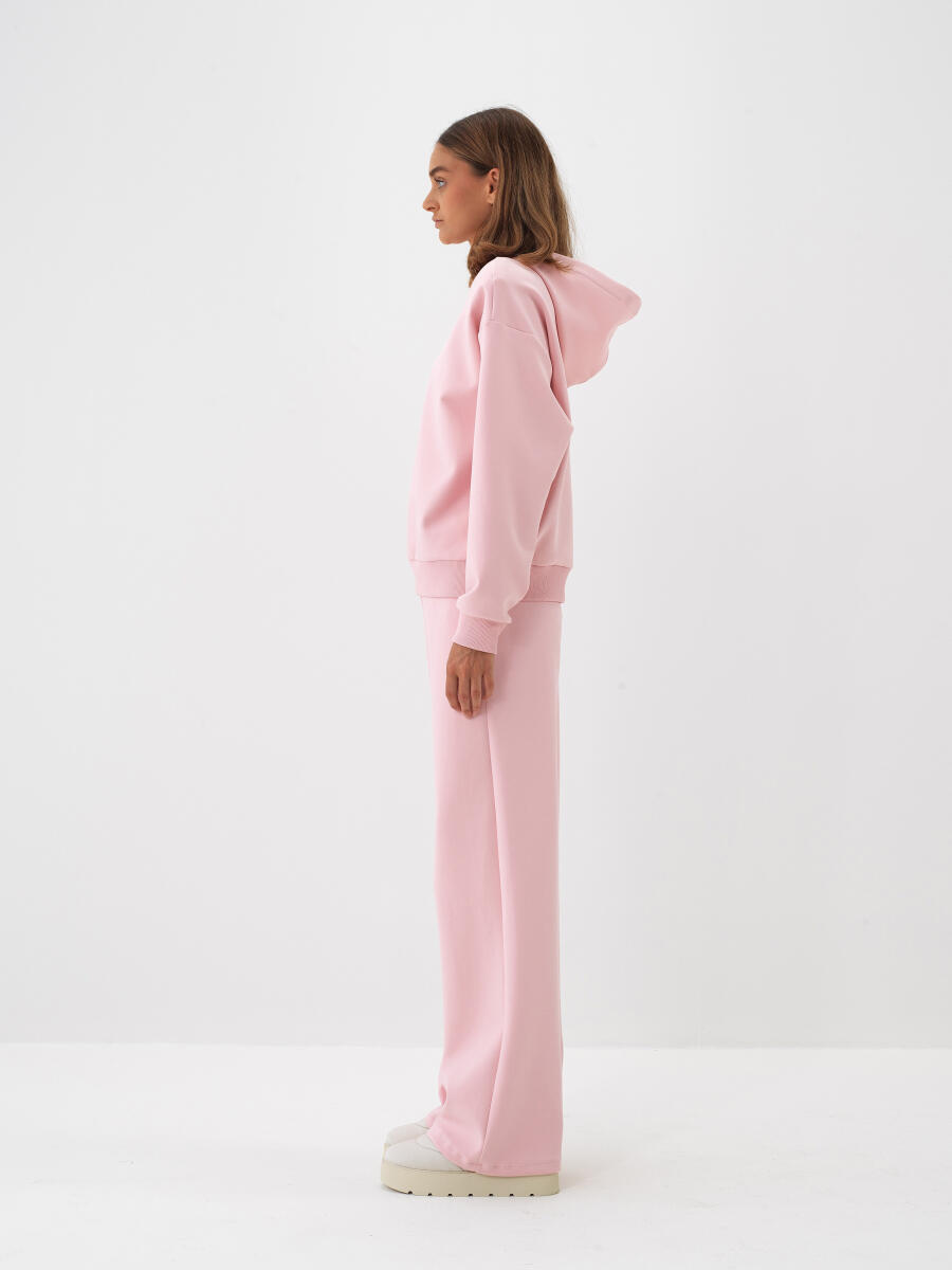 Pembe Pamuk Dokulu Oversize Sweat Pantolon - 3