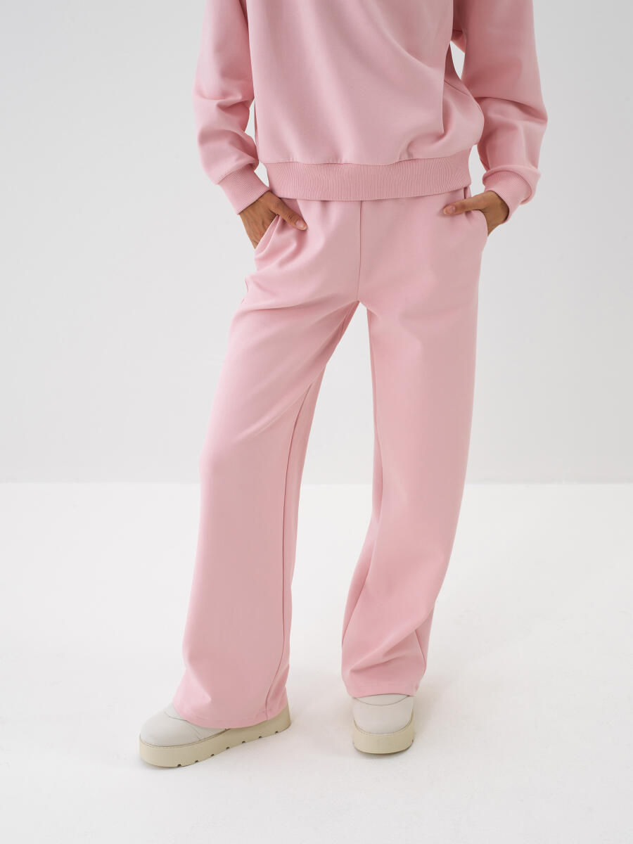 Pembe Pamuk Dokulu Oversize Sweat Pantolon