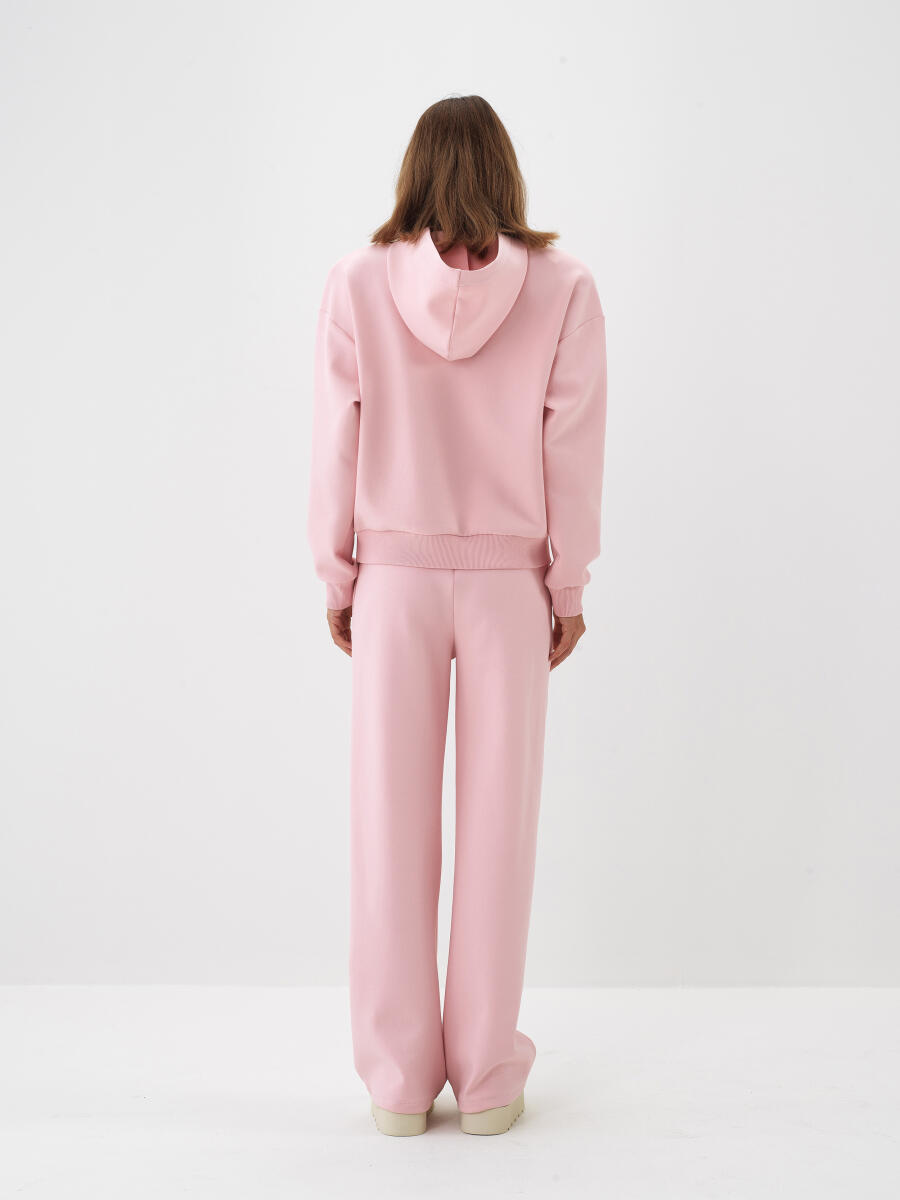 Pembe Pamuk Dokulu Oversize Sweat Pantolon - 4