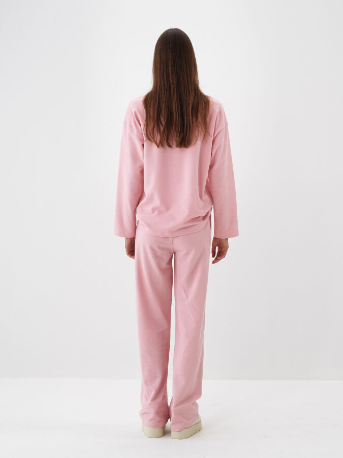 Pembe Pamuk Dokulu Oversize Sweat Pantolon - Xint