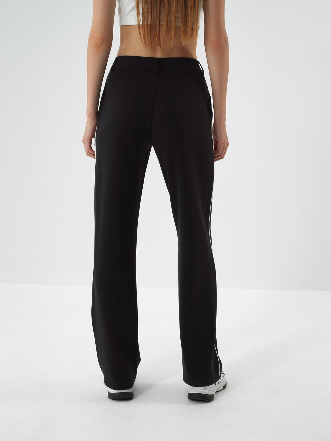 Siyah Modal Dokulu Regular Fit Sweat Pantolon - 4