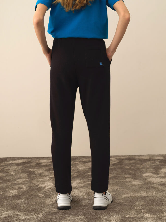 Siyah Oversize Pamuklu Sweat Pantolon - 3