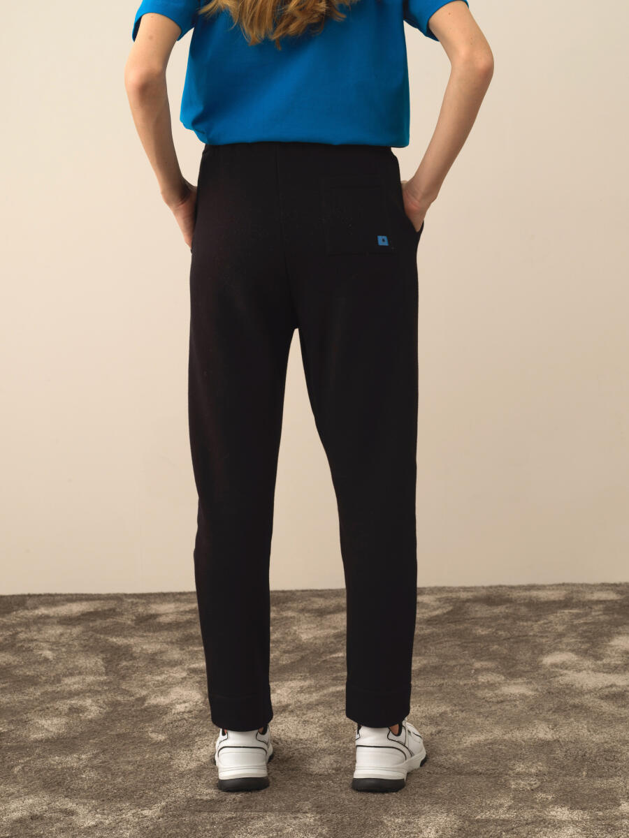 Siyah Oversize Pamuklu Sweat Pantolon - 3