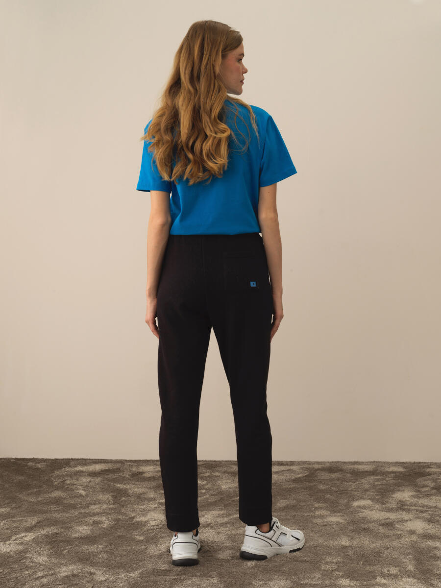Siyah Oversize Pamuklu Sweat Pantolon - 4