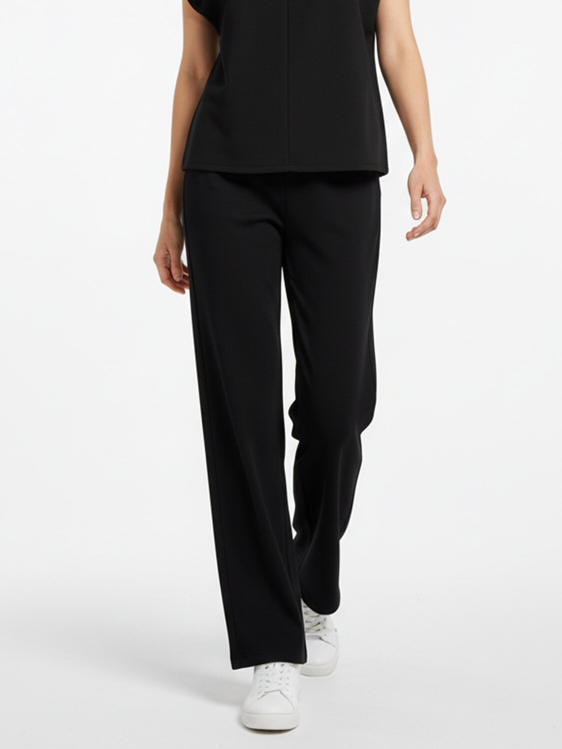 Siyah Pamuk Dokulu Oversize Sweat Pantolon