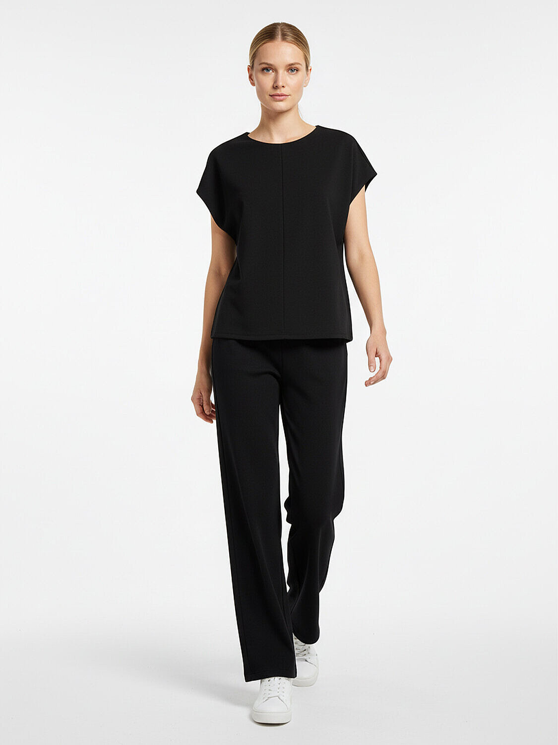 Siyah Pamuk Dokulu Oversize Sweat Pantolon (2)
