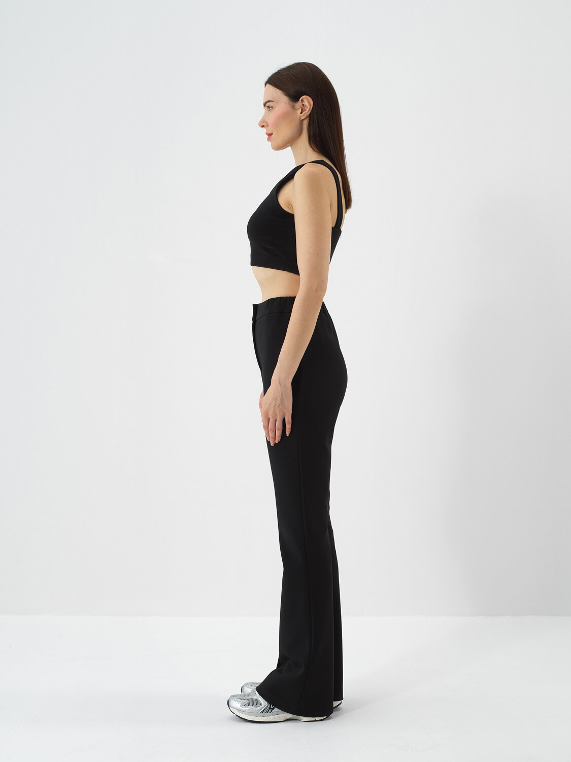 Siyah Pamuk Dokulu Regular Fit Sweat Pantolon - Xint