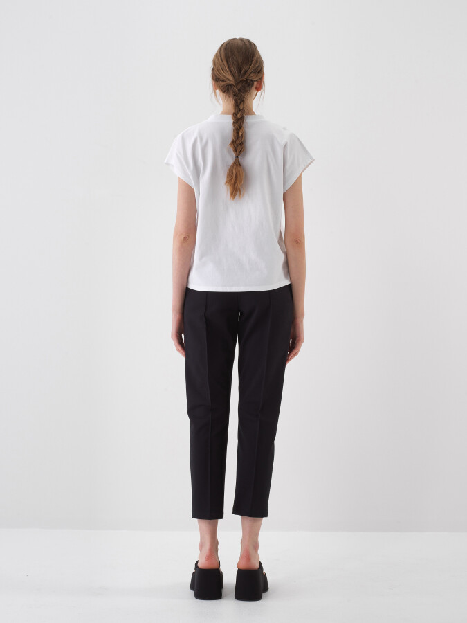Siyah Pamuk Dokulu Regular Fit Sweat Pantolon - 5