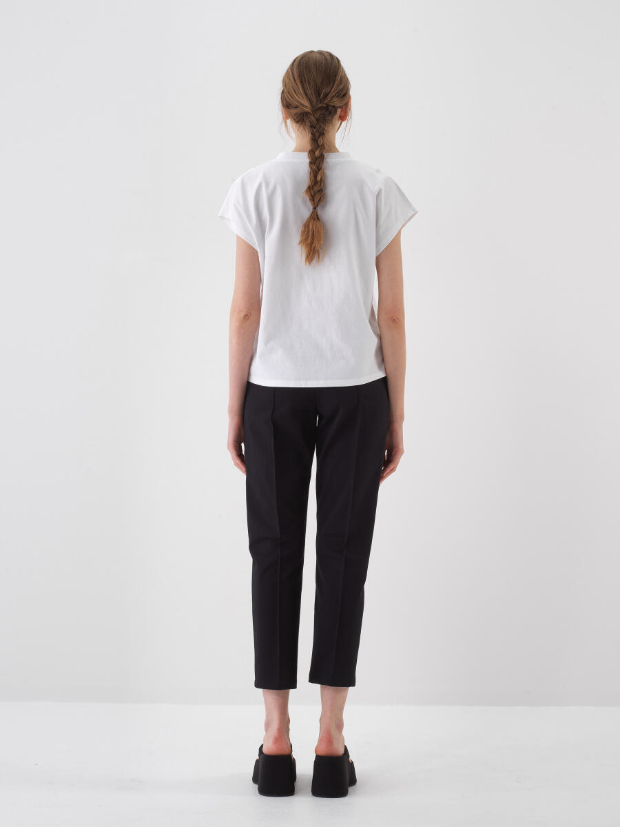 Siyah Pamuk Dokulu Regular Fit Sweat Pantolon - 5