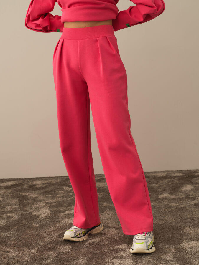 Xint Toptan Pembe Pamuk Dokulu Oversize Sweat Pantolon