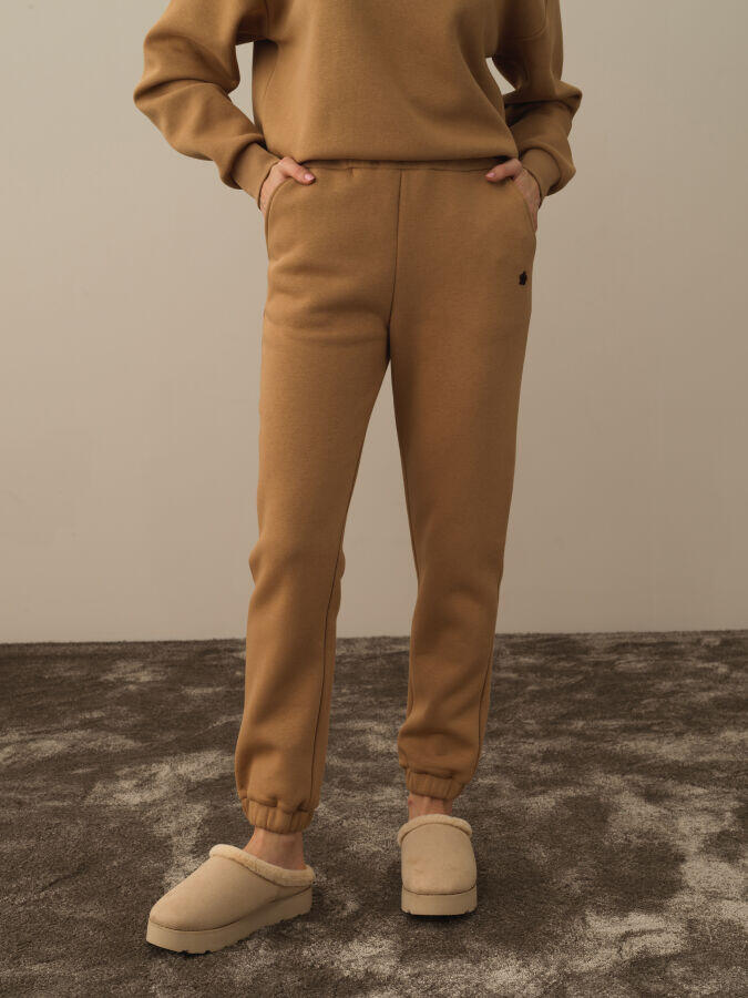 Xint Toptan Camel Pamuk Dokulu Regular Fit Sweat Pantolon
