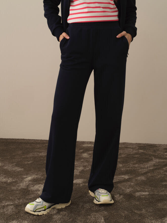 Xint Toptan Lacivert Pamuk Dokulu Regular Fit Sweat Pantolon