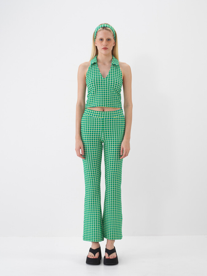 Yeşil Doğal Dökümlü Regular Fit Sweat Pantolon (1)