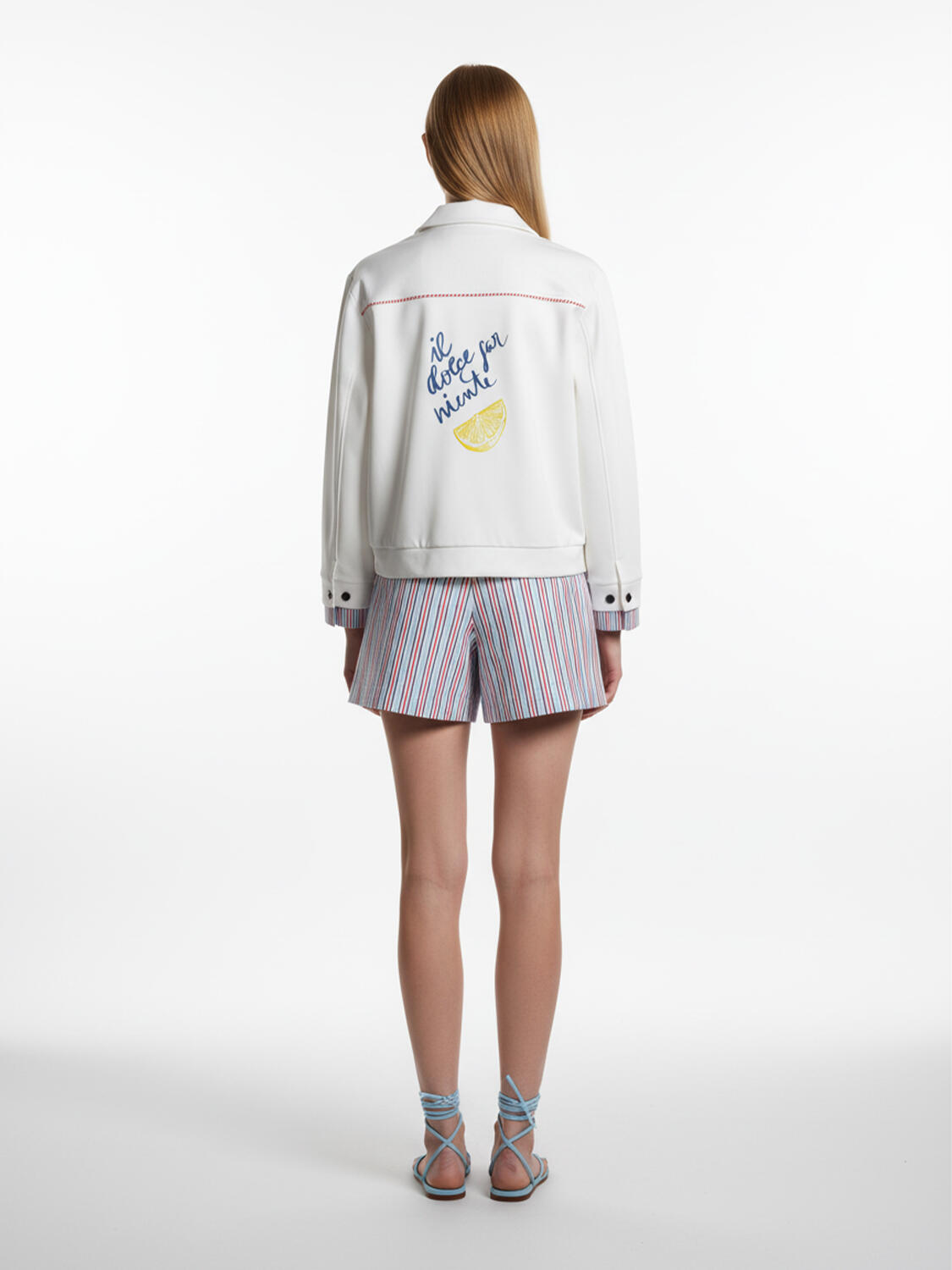 Beyaz Pamuk Dokulu Oversize Sweatmont - 4