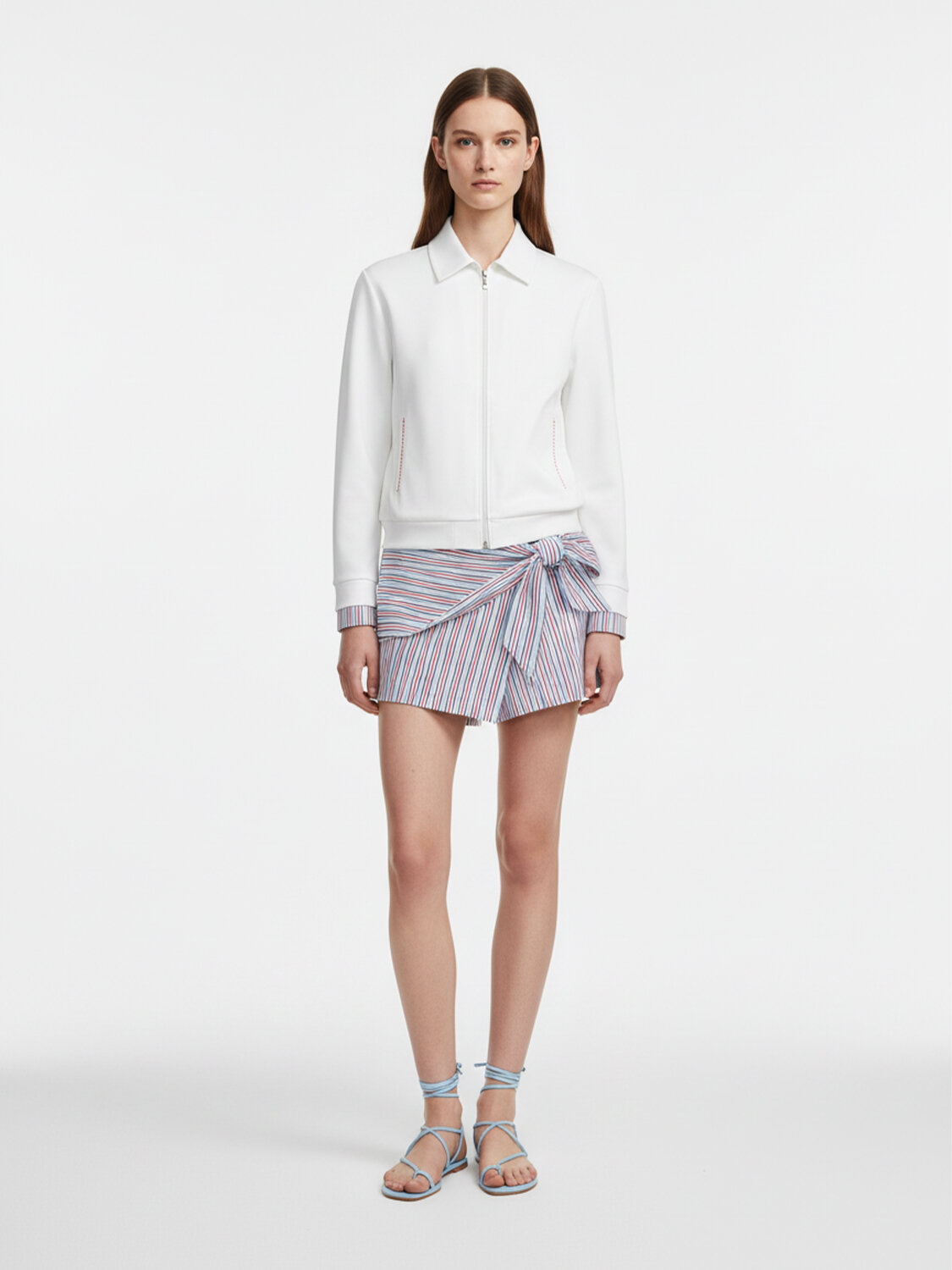 Beyaz Pamuk Dokulu Oversize Sweatmont - 3