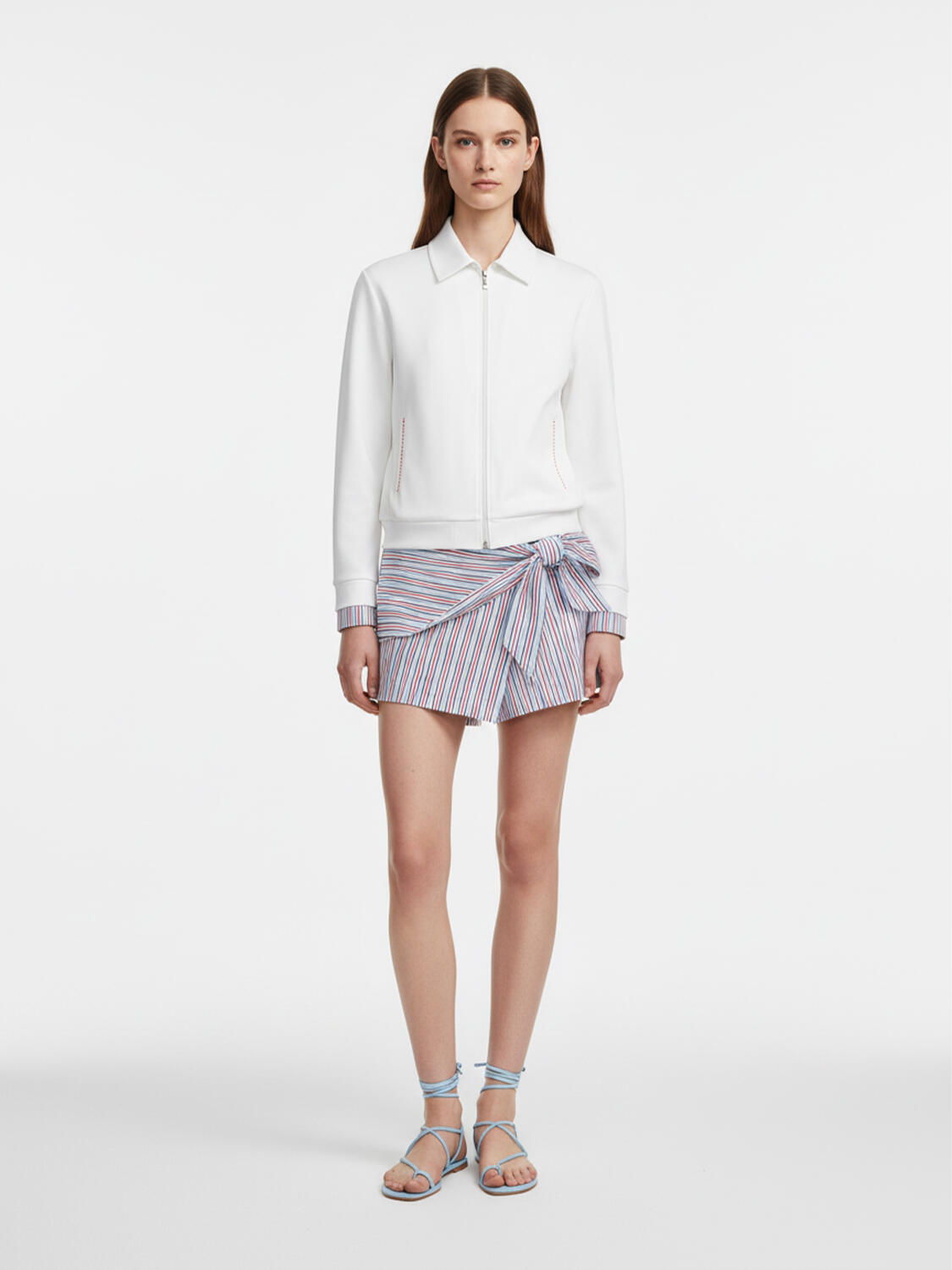 Beyaz Pamuk Dokulu Oversize Sweatmont - 3