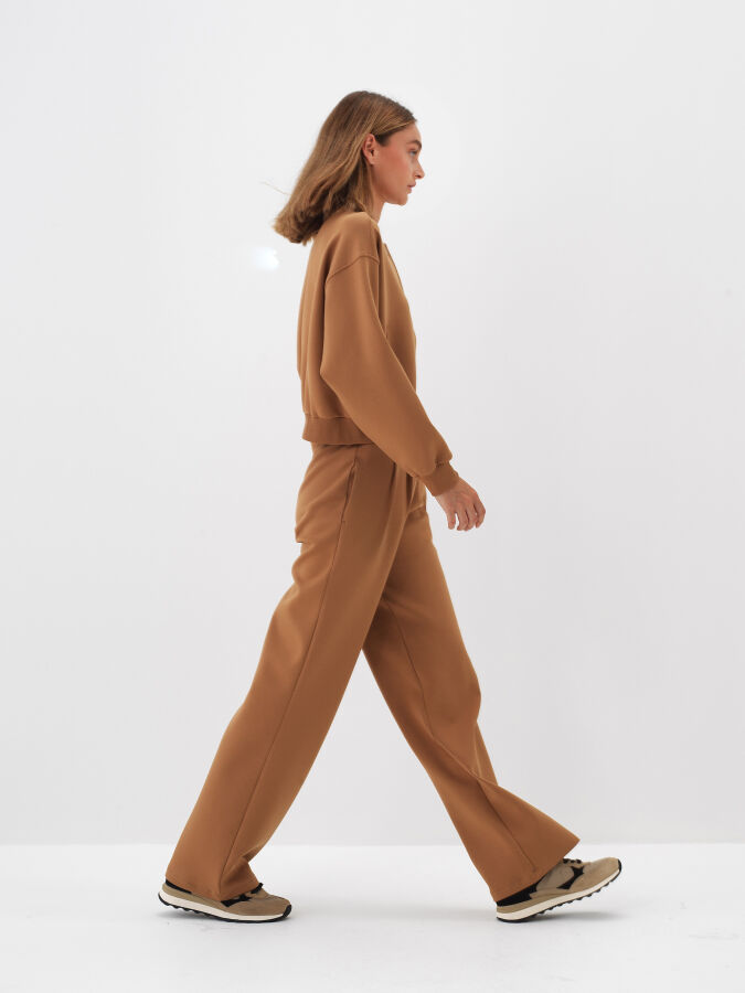 Camel Pamuk Dokulu Oversize Sweatmont - Xint