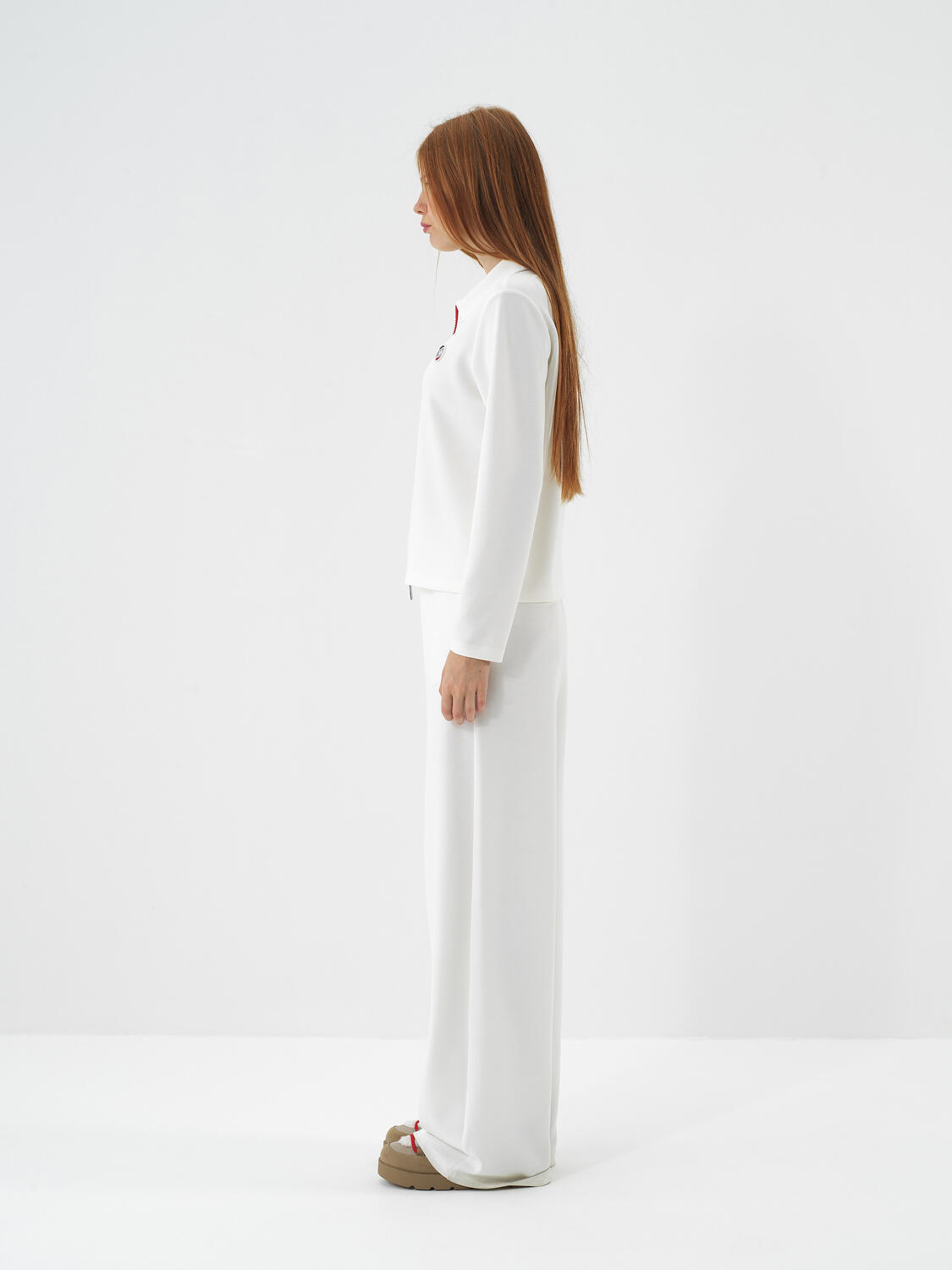 Ekru Modal Dokulu Regular Fit Sweatmont - 3