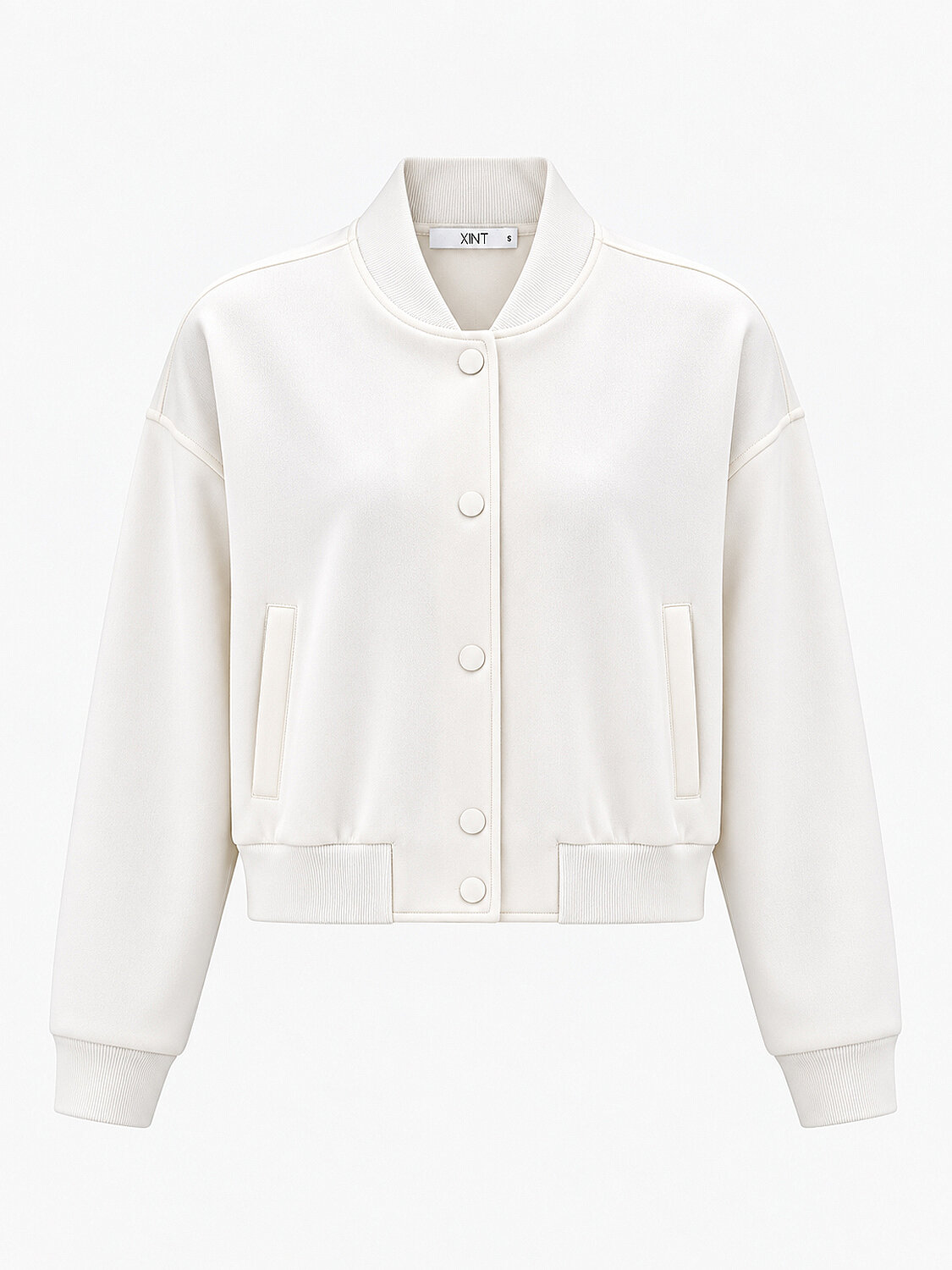 Ekru Pamuk Dokulu Oversize Sweatmont - 5
