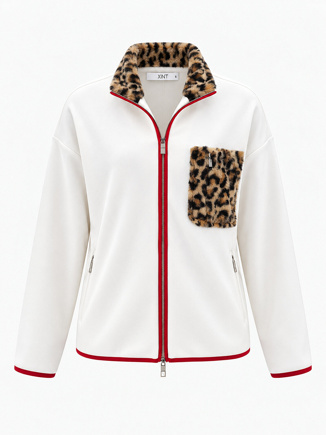 Ekru Pamuk Dokulu Oversize Sweatmont - 5