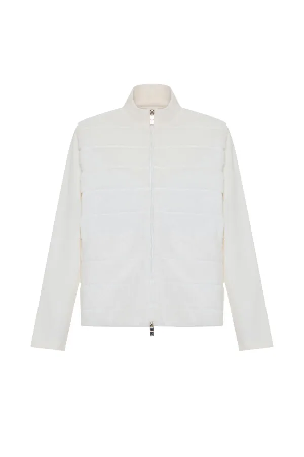 Ekru Pamuk Dokulu Regular Fit Sweatmont - Xint