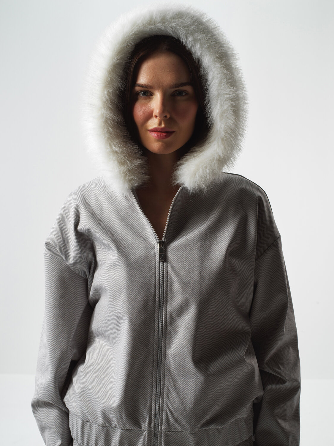 Gri Pamuk Dokulu Oversize Sweatmont - Xint