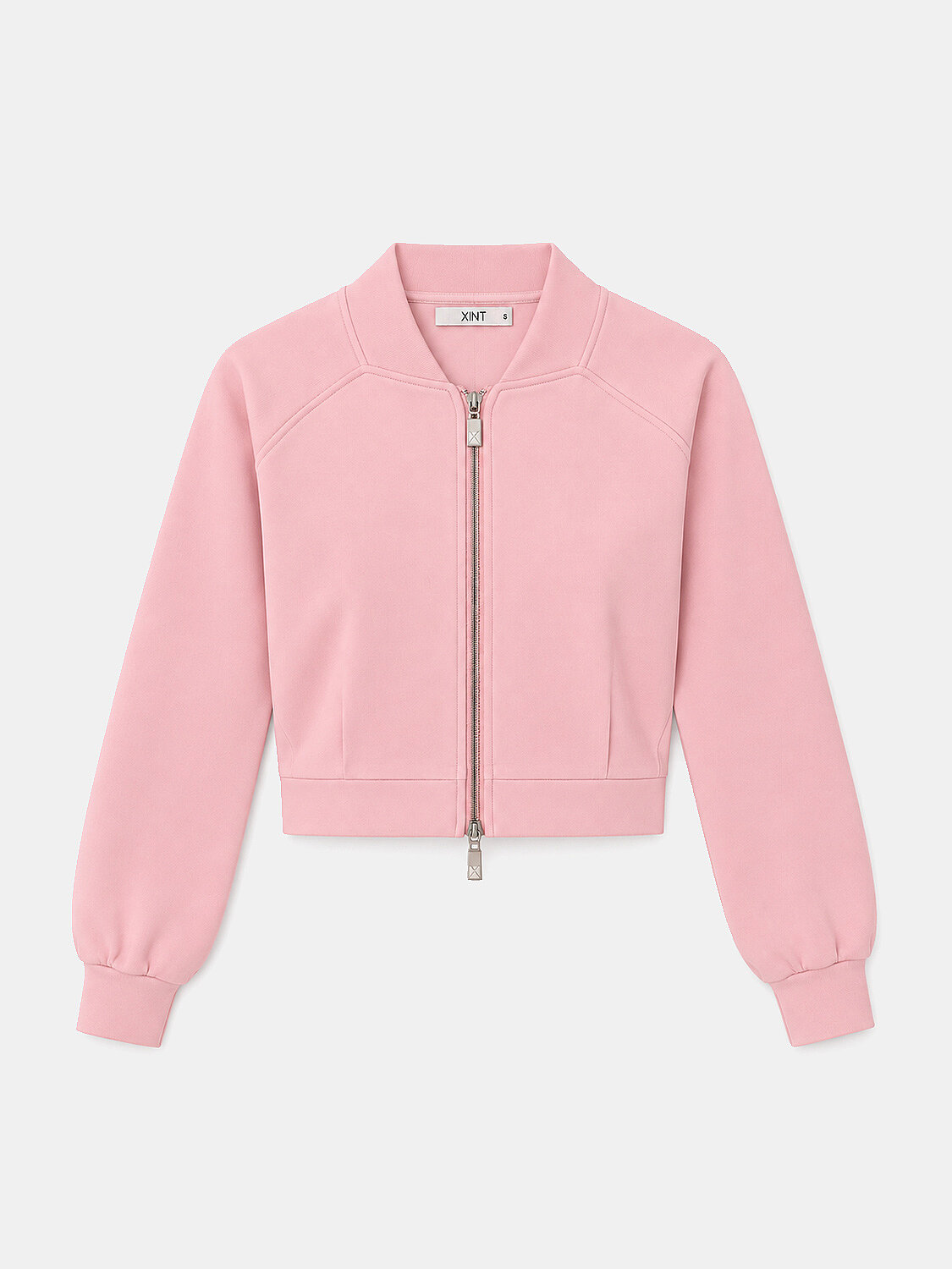 Pembe Regular Fit Bomber Yaka Pamuklu Sweat Mont