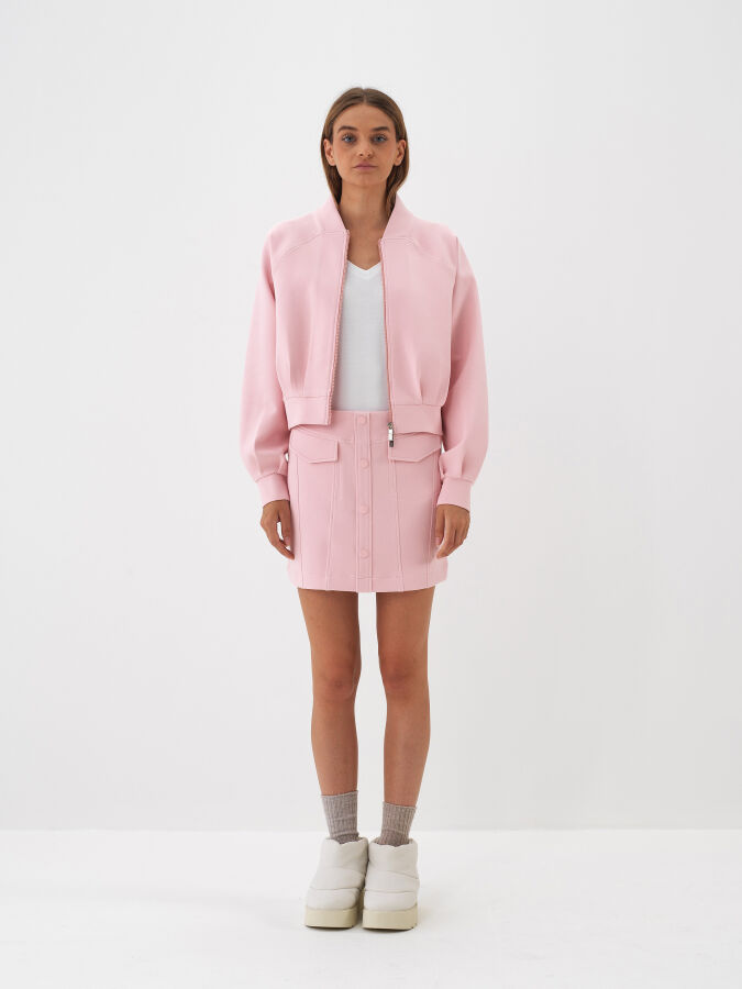 Pembe Pamuk Dokulu Regular Fit Sweatmont - Xint